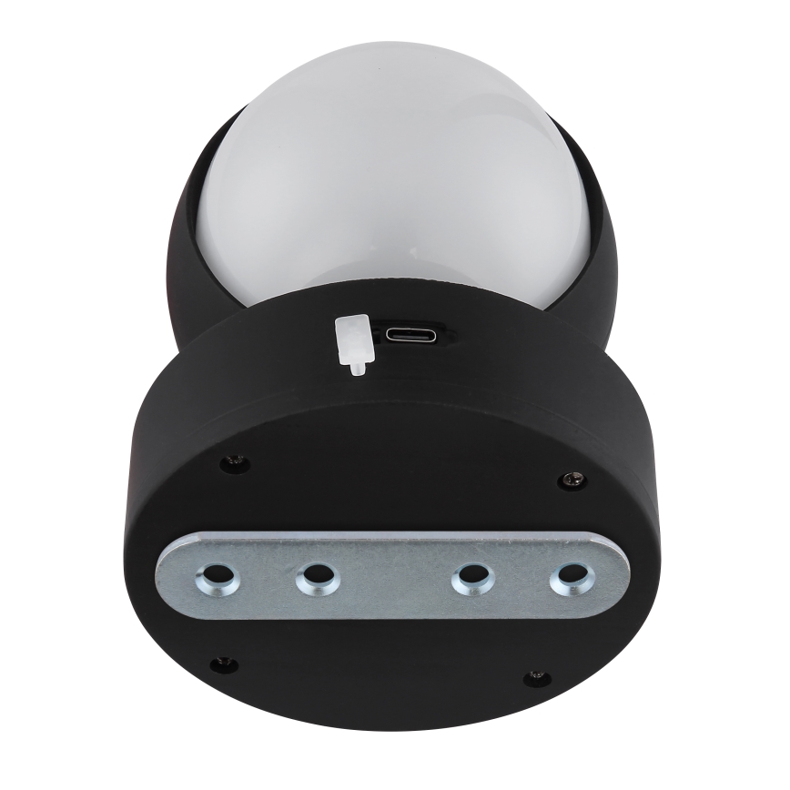 Globo - LED væglampe m. touch-funktion dæmpbar og genopladelig LED/1,4W/5V 1800 mAh sort