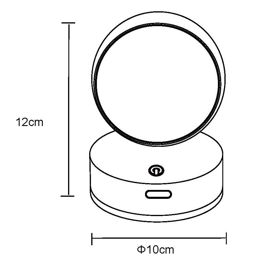 Globo - LED væglampe m. touch-funktion dæmpbar og genopladelig LED/1,4W/5V 1800 mAh sort