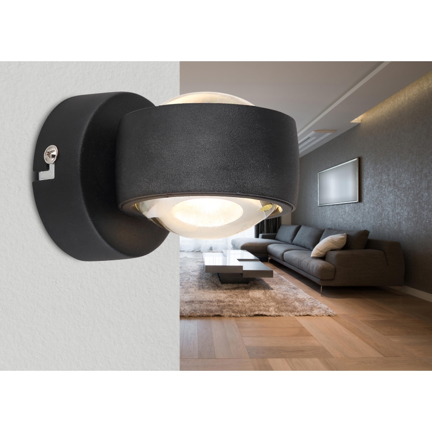 Globo - LED væglampe LED/7W/230V 3000K sort