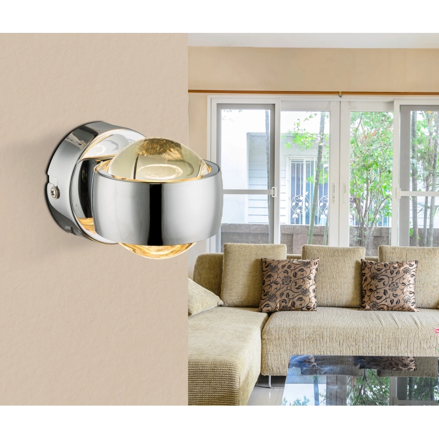 Globo - LED væglampe LED/7W/230V 3000K blank krom