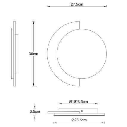 Globo - LED væglampe LED/14W/230V 3000K