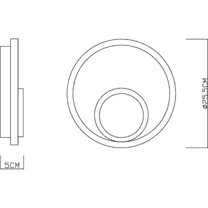 Globo - LED-væglampe, 16W, 230V, 3000K