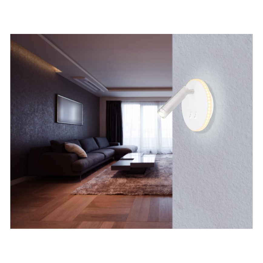 Globo - LED vægspot LED/6W + LED/1W/230V