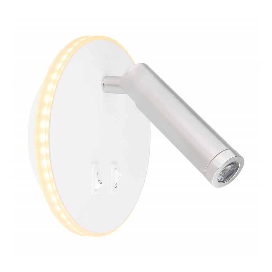 Globo - LED vægspot LED/6W + LED/1W/230V
