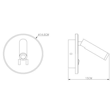 Globo - LED vægspot LED/6W + LED/1W/230V