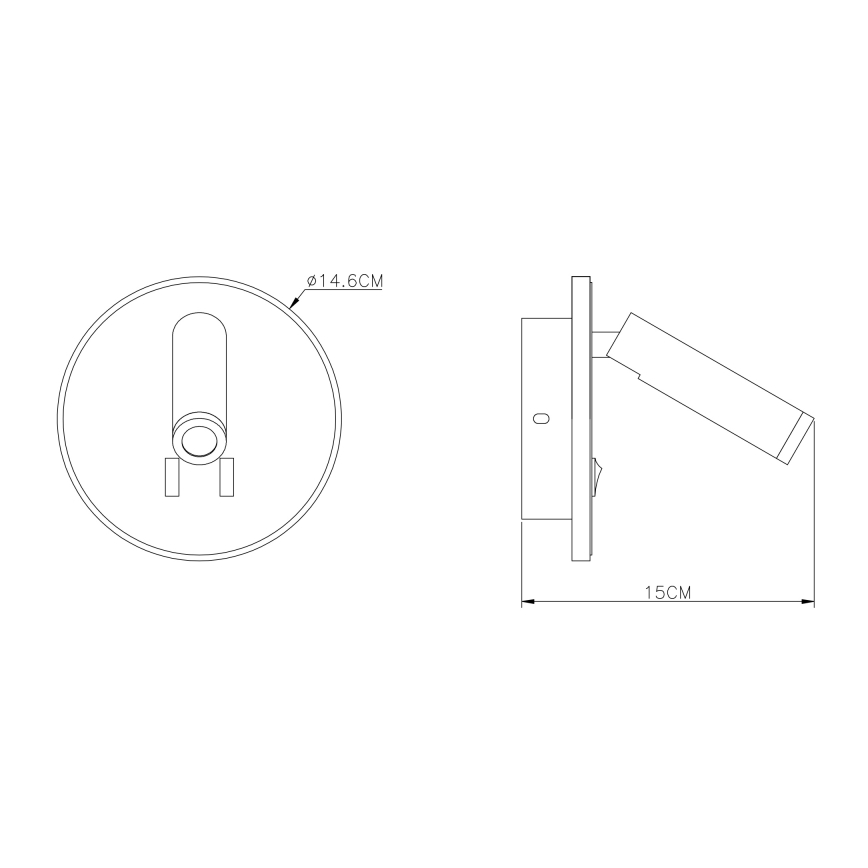 Globo - LED vægspot LED/6W + LED/1W/230V
