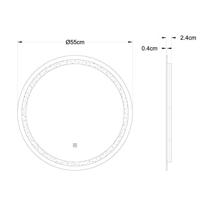 Globo - LED spejl m. baggrundslys dæmpbart LED/10W/230V 4000K diameter 55 cm