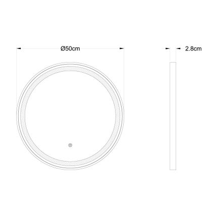 Globo - LED Dæmpbar væ spejl med baglygte LED/10W/230V 2700/4000/6500K diameter 50 cm