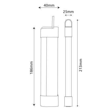 Globo - LED underskabslampe 3-i-1 dæmpbar og genopladelig  LED/2W/5V 3000/4000/7000K 800 mAh