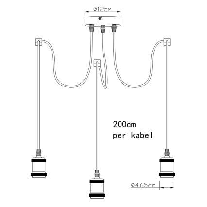 Globo A32-3 - Pendel OLIVER 3xE27/40W/230V edderkop