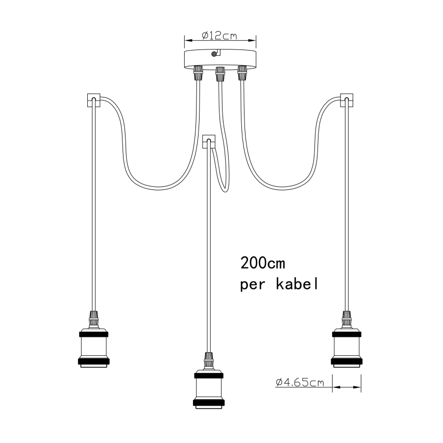 Globo A32-3 - Pendel OLIVER 3xE27/40W/230V edderkop