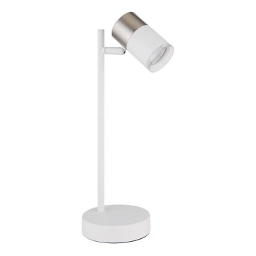 Globo - Bordlampe 1xGU10/5W/230V hvid/mat krom