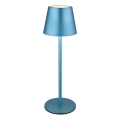 Globo - Dæmpbar berøringsbetjent genopladelig udendørs bordlampe 3-i-1 LED/3W/5V 3000/4000/5000K IP54 1800 mAh blå