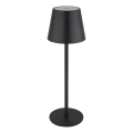 Globo - Dæmpbar LED-bordlampe til udendørs brug, berøringsbetjent og genopladelig, 3-i-1, LED/3W/5V, 3000/4000/5000K, IP54, 1800 mAh, sort