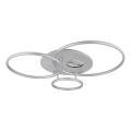 Globo - Dæmpbar LED-loftlampe LED/54W/230V 2700-6500K 90x70 cm sølv + fjernbetjening