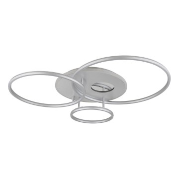 Globo - Dæmpbar LED-loftlampe LED/54W/230V 2700-6500K 90x70 cm sølv + fjernbetjening