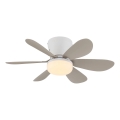 Globo - Dæmpbar LED-loftventilator LED/5W/230V 2700-6500K beige + fjernbetjening