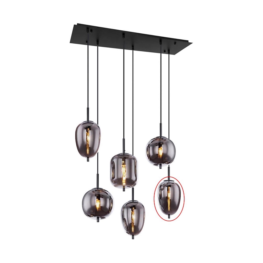 Globo - Erstatningsglas til lysekrone BLACKY E14, sort Ø 15,8 cm