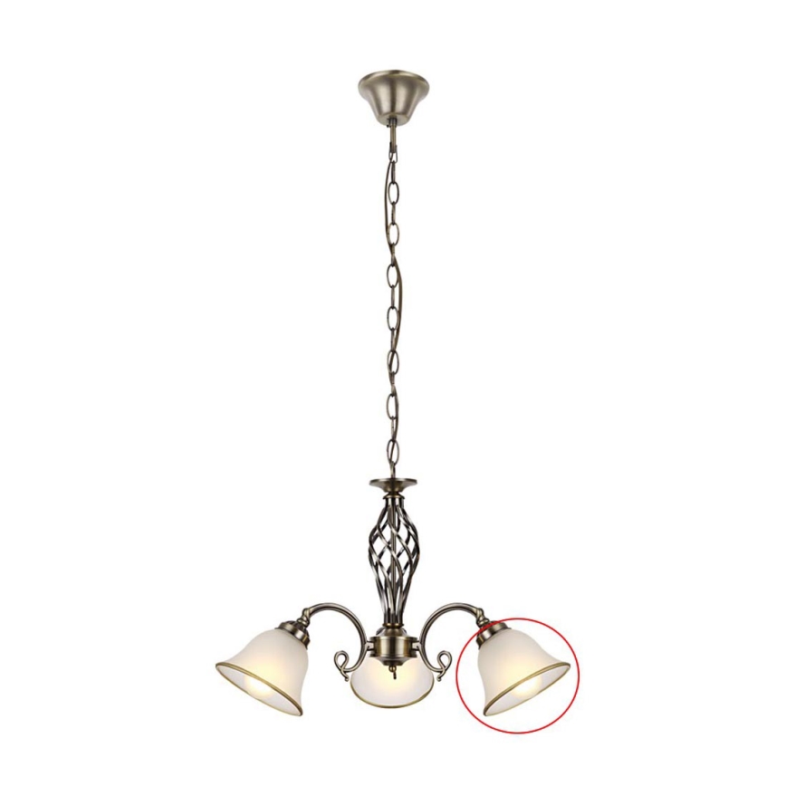 Globo - Erstatningsglas til lysekrone ODIN E27, hvid Ø 16 cm