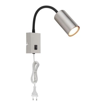 Globo - Fleksibel væglampe 1xGU10/25W/230V sort/mat krom