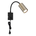 Globo - Fleksibel væglampe 1xGU10/25W/230V sort/messingfarvet