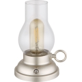 Globo - Genopladelig LED bordlampe m. touch-funktion dæmpbar LED/1W/3,7V 1200 mAh mat krom