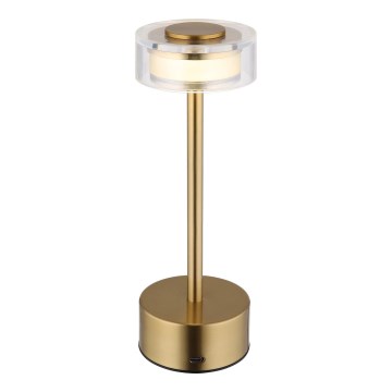 Globo - Genopladelig  LED bordlampe m. touch-funktion dæmpbar LED/2,5W/3,7V 2700/4000/6500K 1800mAh messing