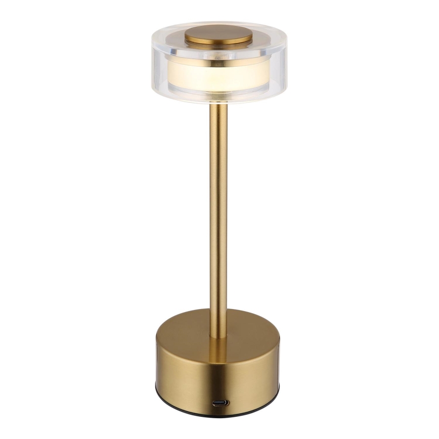 Globo - Genopladelig  LED bordlampe m. touch-funktion dæmpbar LED/2,5W/3,7V 2700/4000/6500K 1800mAh messing