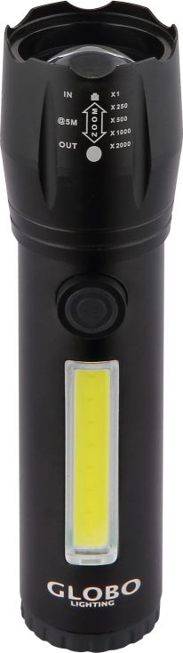 Globo - Genopladelig LED lommelygte LED/3W/5V + COB/3W 5500K 1200 mAh