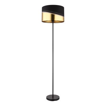 Globo - Gulvlampe 1xE27/60W/230V diameter 35 cm sort/guldfarvet