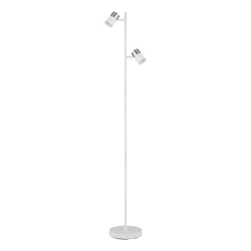 Globo - Gulvlampe 2xGU10/5W/230V hvid/mat krom