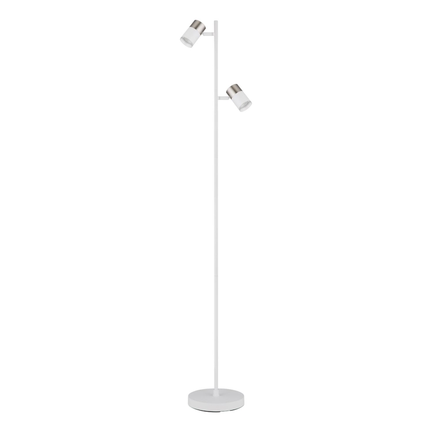 Globo - Gulvlampe 2xGU10/5W/230V hvid/mat krom