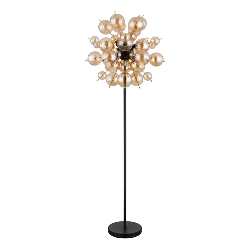 Globo - Gulvlampe 6xE14/25W/230V brun/røget