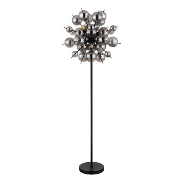 Globo - Gulvlampe 6xE14/25W/230V sort/røget