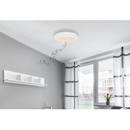 Globo - LED badeværelseslampe dæmpbar m. RGBW-farver og højttaler LED/18W/230V 3000-6500K IP44 + fjernbetjening