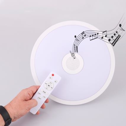 Globo - LED badeværelseslampe dæmpbar m. RGBW-farver og højttaler LED/18W/230V 3000-6500K IP44 + fjernbetjening