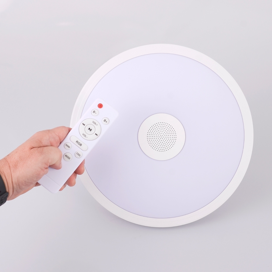 Globo - LED badeværelseslampe dæmpbar m. RGBW-farver og højttaler LED/18W/230V 3000-6500K IP44 + fjernbetjening