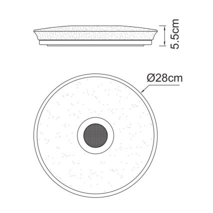 Globo - LED badeværelseslampe dæmpbar m. RGBW-farver og højttaler LED/18W/230V 3000-6500K IP44 + fjernbetjening