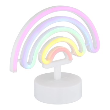 Globo - LED borddekoration neon LED/2W/3xAA regnbue