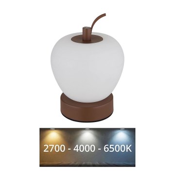 Globo - LED bordlampe m. touch-funktion dæmpbar LED/2W/3,7V 2700K/4000K/6500K 1200 mAh USB brun