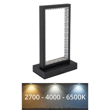 Globo - LED bordlampe m. touch-funktion dæmpbar LED/3W/3,7V 2700K/4000K/6500K 1800 mAh USB sort