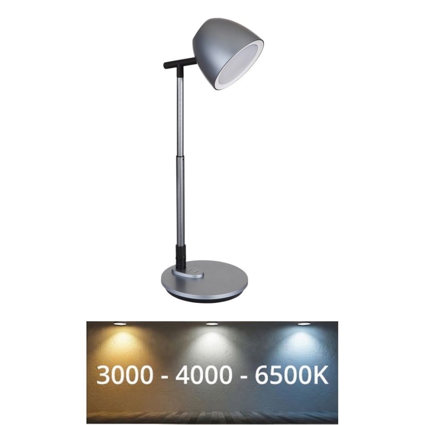 Globo - LED bordlampe m. touch-funktion dæmpbar LED/7,5W/230V 3000K/4000K/6500K grå