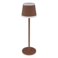 Globo - LED bordlampe m. touch-funktion dæmpbar og genopladelig LED/4,6W/3,7V 3000K 1800mAh brun IP54