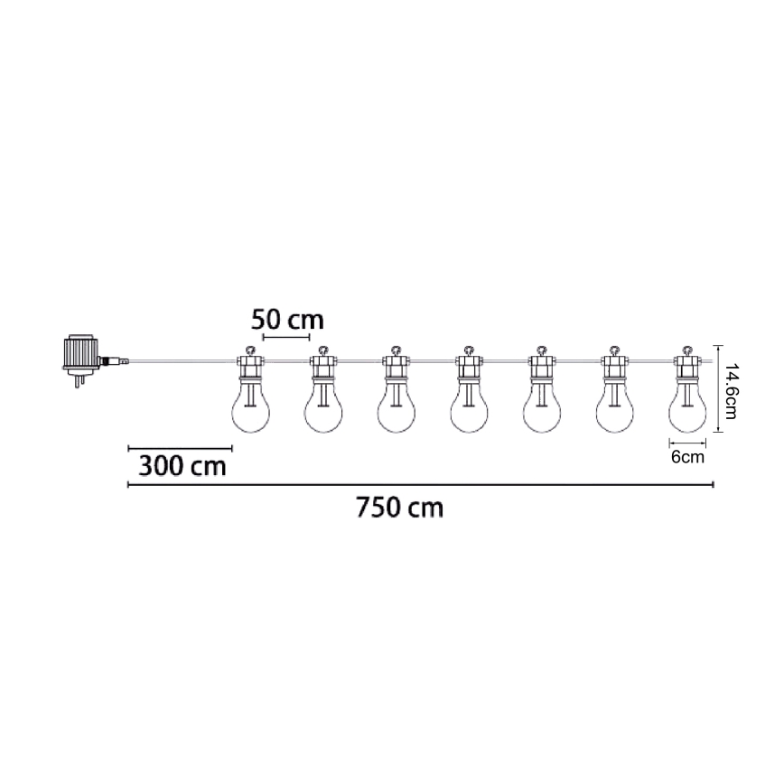 Globo - LED dekorativ kæde 10xLED/4,2W/230V IP44