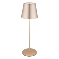 Globo - LED Dæmpbar berøringsbetjent genopladelig udendørs bordlampe 3-i-1 LED/3W/5V 3000/4000/5000K IP54 1800 mAh messing