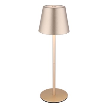 Globo - LED Dæmpbar berøringsbetjent genopladelig udendørs bordlampe 3-i-1 LED/3W/5V 3000/4000/5000K IP54 1800 mAh messing