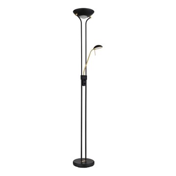 Globo - LED Dæmpbar Gulvlampe LED/20W/230V + LED/5,5W 3000K sort/guld