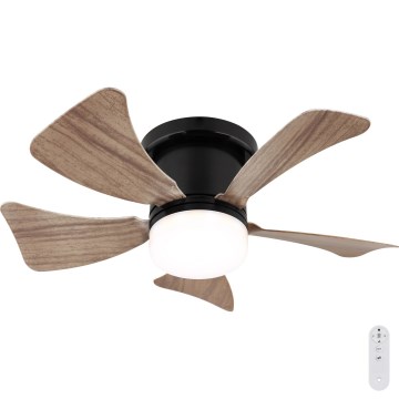 Globo - LED-dæmpbar loftventilator LED/10W/230V 3000-6500K brun + fjernbetjening