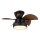 Globo - LED-dæmpbar loftventilator, LED 22 W, 230 V, 3000/4500/6000 K, brun + fjernbetjening