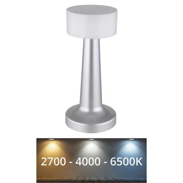 Globo - LED dæmpbar touch bordlampe LED/1W/3,7V 2700K/4000K/6500K 800 mAh USB mat krom